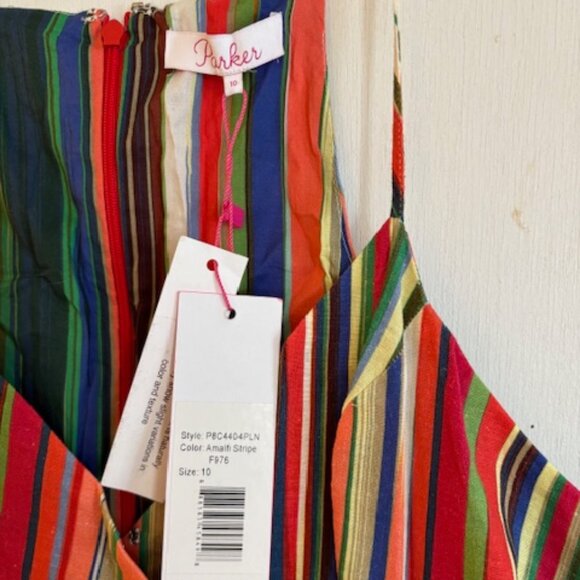 Parker Striped Jay Mini Dress, NWT, Sz 10 - Picture 3 of 7